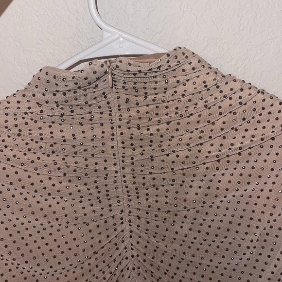 Zara Sparkly Stud Ruched Dress - Picture 7 of 11